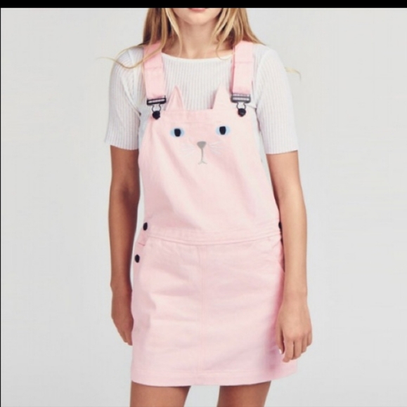 Lazy Oaf Dresses & Skirts - Lazy Oaf Cat Pinafore dress overall